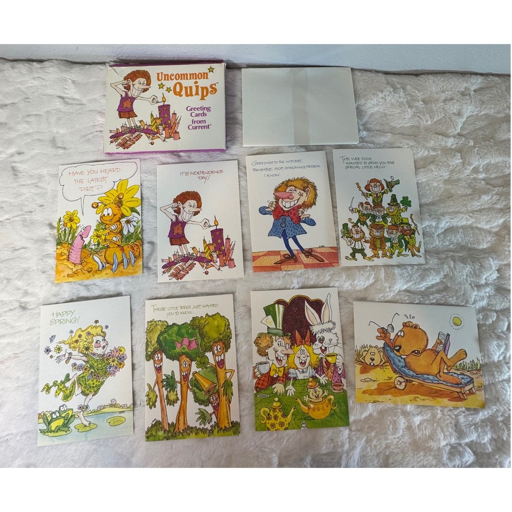 Vintage 1980 Current Inc Uncommon Quips Greeting Cards Set of 8 Kirk Artist